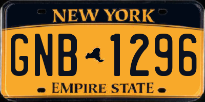 NY license plate GNB1296