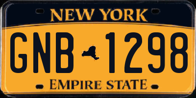 NY license plate GNB1298