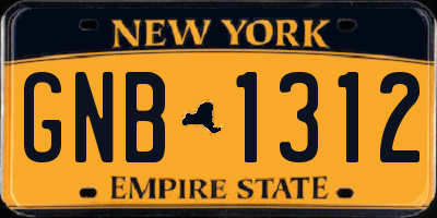 NY license plate GNB1312