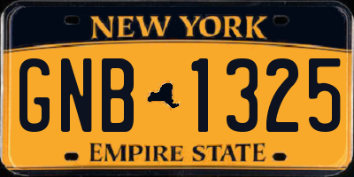 NY license plate GNB1325