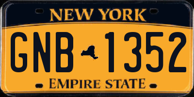 NY license plate GNB1352