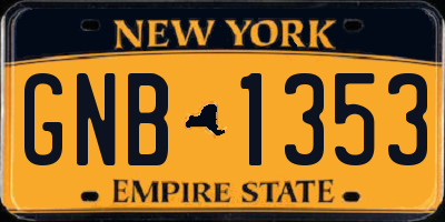 NY license plate GNB1353