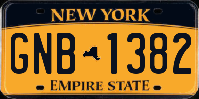 NY license plate GNB1382