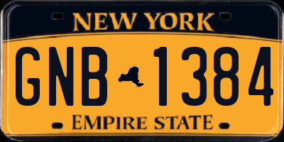 NY license plate GNB1384