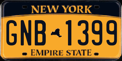 NY license plate GNB1399