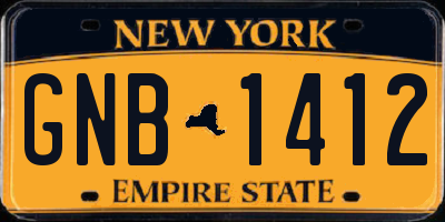 NY license plate GNB1412