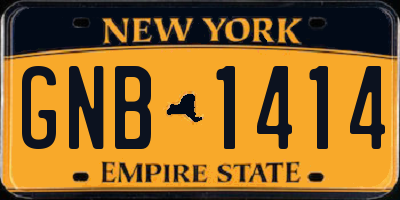 NY license plate GNB1414