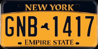 NY license plate GNB1417