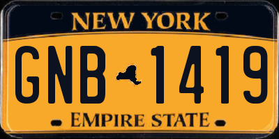 NY license plate GNB1419