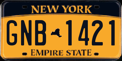 NY license plate GNB1421