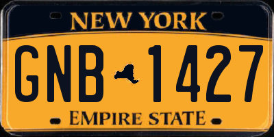 NY license plate GNB1427