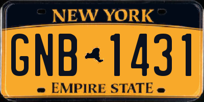 NY license plate GNB1431
