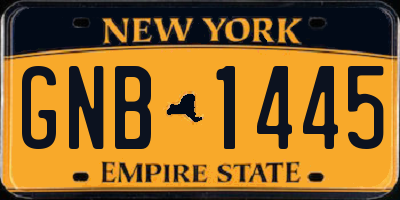 NY license plate GNB1445