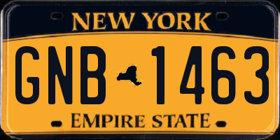 NY license plate GNB1463