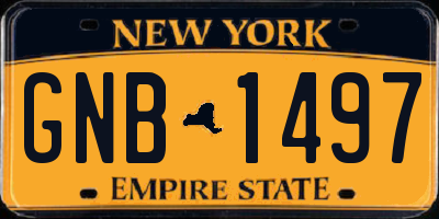 NY license plate GNB1497