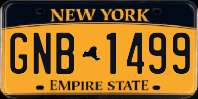NY license plate GNB1499