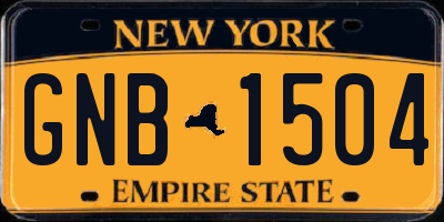 NY license plate GNB1504
