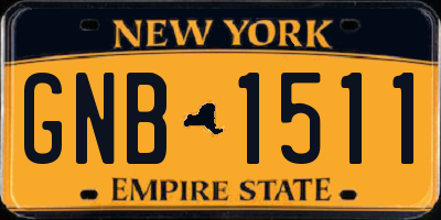 NY license plate GNB1511