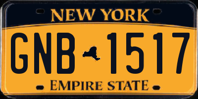 NY license plate GNB1517