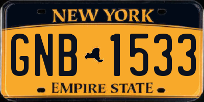 NY license plate GNB1533