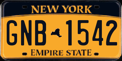 NY license plate GNB1542