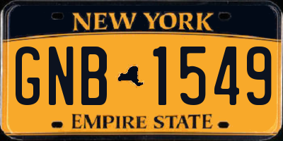 NY license plate GNB1549