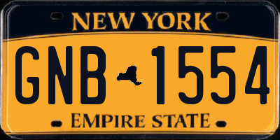 NY license plate GNB1554