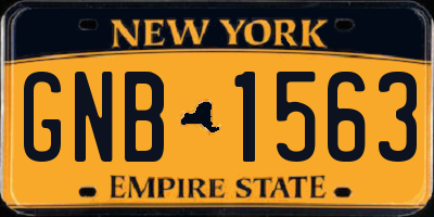 NY license plate GNB1563