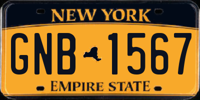NY license plate GNB1567
