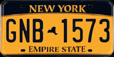 NY license plate GNB1573