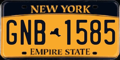 NY license plate GNB1585