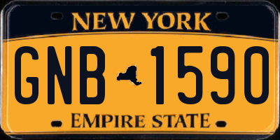 NY license plate GNB1590