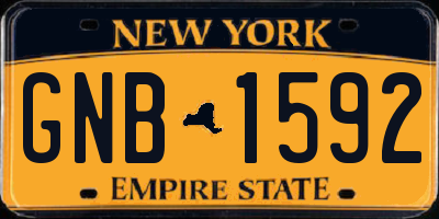 NY license plate GNB1592