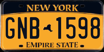 NY license plate GNB1598