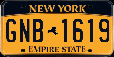 NY license plate GNB1619