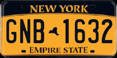 NY license plate GNB1632