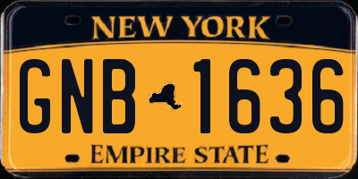 NY license plate GNB1636