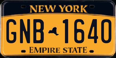NY license plate GNB1640