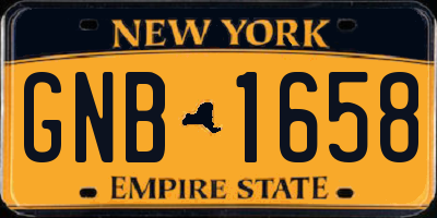 NY license plate GNB1658
