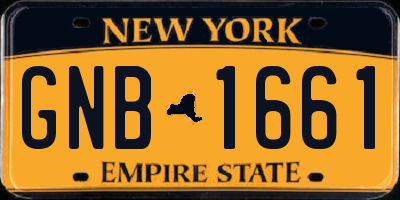 NY license plate GNB1661