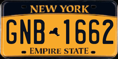 NY license plate GNB1662