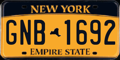 NY license plate GNB1692