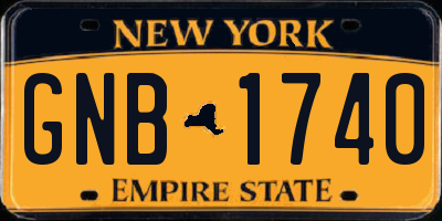 NY license plate GNB1740