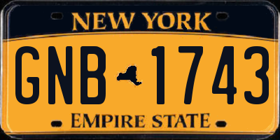NY license plate GNB1743