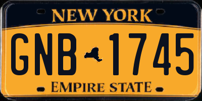 NY license plate GNB1745