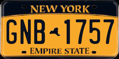 NY license plate GNB1757