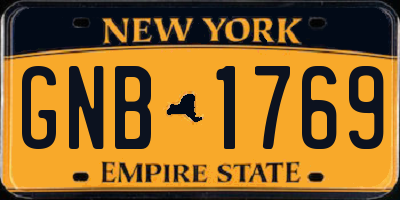 NY license plate GNB1769