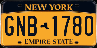 NY license plate GNB1780
