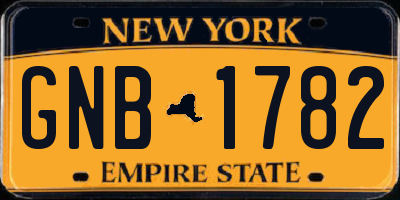 NY license plate GNB1782