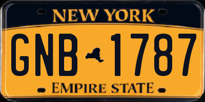 NY license plate GNB1787